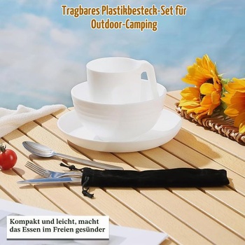 Kempovacie náčinie, sada ReaNea Camping Mess na cestovanie, kempovanie, piknik, outdoor, kempingové