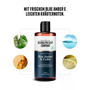 Sprchový gel Brooklyn Soap Company pro muže 1 litr - Sprchový gel s modrým jantarem a cedrem -