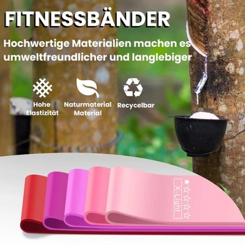 Fitness gumy, odporové gumy, 5 barev v závislosti na úrovni odporu, růžové