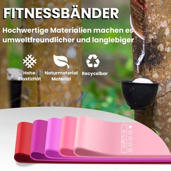 Fitness gumy, odporové gumy, 5 farieb v závislosti od úrovne odporu, ružové