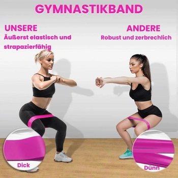 Fitness gumy, odporové gumy, 5 barev v závislosti na úrovni odporu, růžové