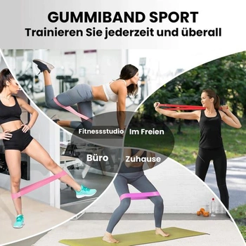 Fitness gumy, odporové gumy, 5 barev v závislosti na úrovni odporu, růžové
