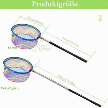 Teleskopický podberák pre deti, plastový rybársky podberák pre deti, podberák na motýle, plážový
