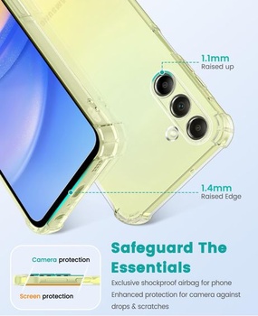 Púzdro na telefón SineOrdo kompatibilné s Samsung Galaxy A15 5G/4G, priehľadné púzdro s rohmi