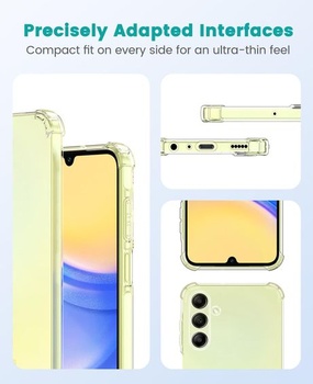Púzdro na telefón SineOrdo kompatibilné s Samsung Galaxy A15 5G/4G, priehľadné púzdro s rohmi