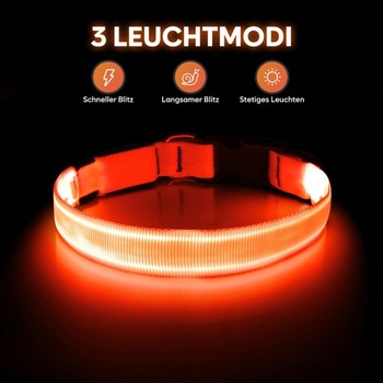Illumifun dobíjací LED obojok pre psov, vodotesný svietivý obojok pre malých i veľkých psov, svetlá pre