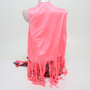XonyiCos 6dielny hippie kostým 60. a 70. rokov, diskotéka, vesta so strapcami, boho nohavice so zvonovým
