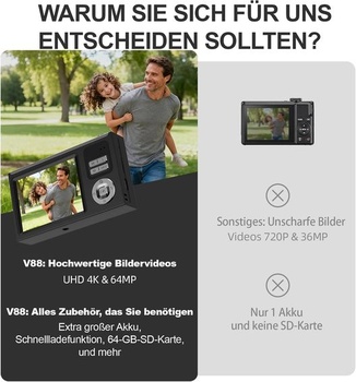 Digitálny fotoaparát 4K 64MP fotokamera