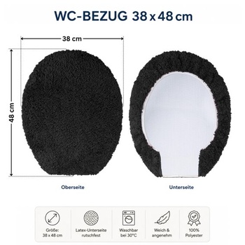 Poťah na toaletné sedátko Brandsseller 38x48 cm s výrezom, vyrobený z mäkkej mikrovláknovej tkaniny,