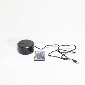 3D hádzanárska lampa s USB napájaním, 7/16 farieb, diaľkové ovládanie, dotykový nočný stolík, nočný