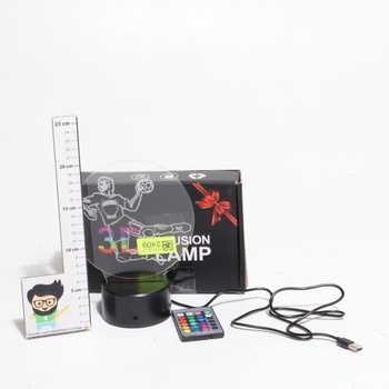 3D hádzanárska lampa s USB napájaním, 7/16 farieb, diaľkové ovládanie, dotykový nočný stolík, nočný