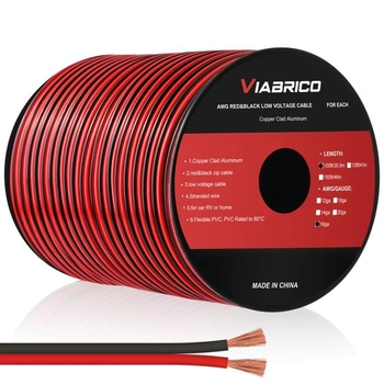 VIABRICO 30 metrů 16AWG 2x1,5 mm² Elektrický vodič, 2žilový…