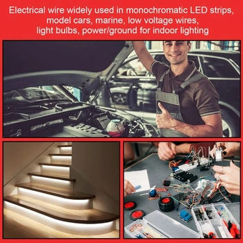VIABRICO 30 metrů 16AWG 2x1,5 mm² Elektrický vodič, 2žilový kabel 5V/12V/24V Napájecí kabel s