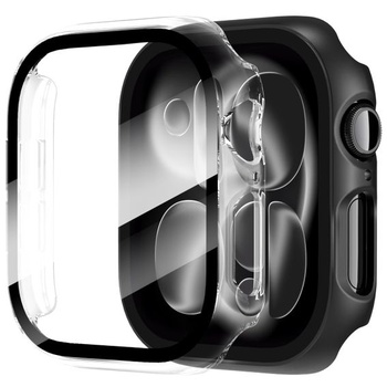 Diruite 2dielne púzdro pre Apple Watch Series 11/10 46mm ochranné púzdro čierne + priehľadné 46mm