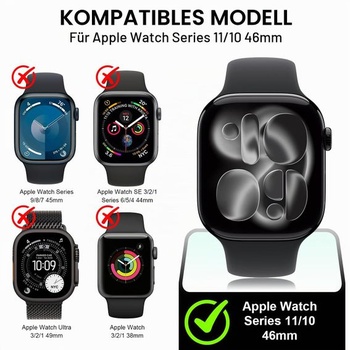 Diruite 2dielne púzdro pre Apple Watch Series 11/10 46mm ochranné púzdro čierne + priehľadné 46mm