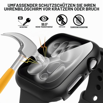 Diruite 2dielne púzdro pre Apple Watch Series 11/10 46mm ochranné púzdro čierne + priehľadné 46mm