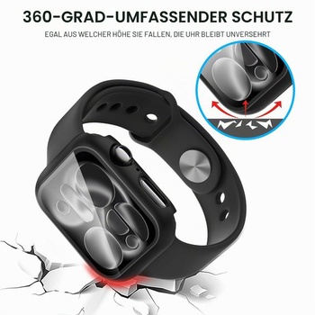 Diruite 2dielne púzdro pre Apple Watch Series 11/10 46mm ochranné púzdro čierne + priehľadné 46mm