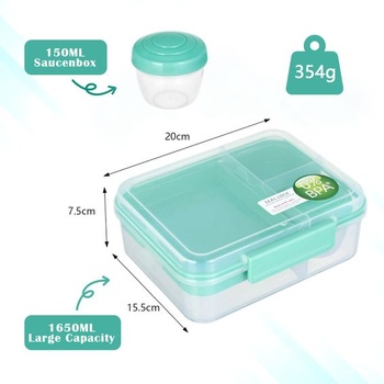 Dětský obědový box VINATO s přihrádkami, obědový box pro dospělé a děti, bento box s rukojetí,