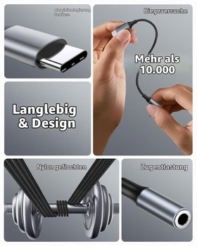 Adaptér z USB-C na 3,5 mm jack, balenie po 2 kusoch