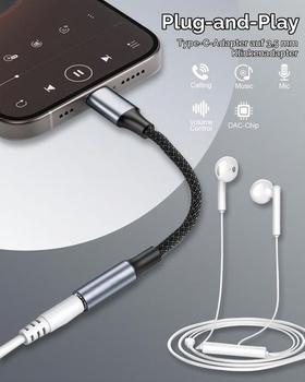 Adaptér z USB-C na 3,5 mm jack, balenie po 2 kusoch
