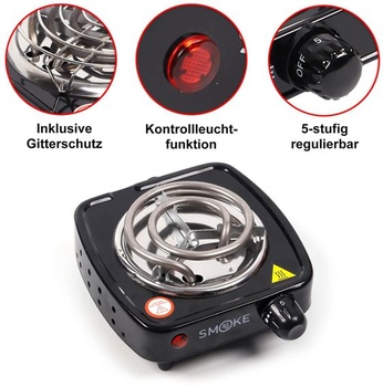 Elektrický zapaľovač dreveného uhlia Turbo Power 500 Watt, bleskovo rýchly, rúra na drevené uhlie,
