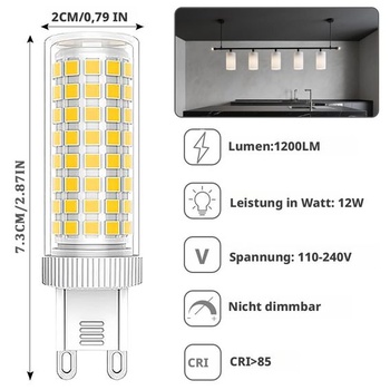 LED žiarovka G9 12W 3000K teplá biela, balenie 5 ks G9-12w-teplé svetlo