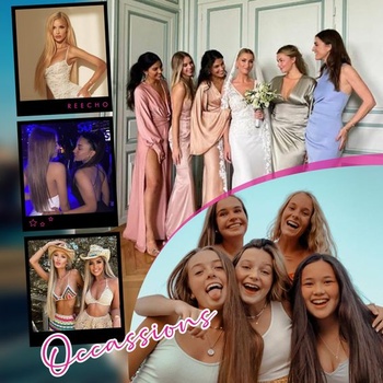 REECHO Clip-in prodlužování vlasů - 11dílné clip-in prodlužování vlasů pro ženy, 61 cm dlouhé rovné