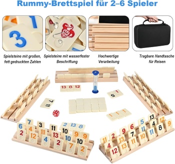 Dosková hra Wooderma Rummy Holz Spiel