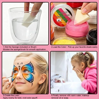 Aomig Pintura akvarelové barvy, 20g barva na obličej, barvy na tělo, líčení 1-bílá