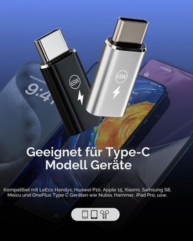 (65W) USB-C samec na Lightning samice nabíjecí adaptér (3 ks) Type-C rychlé nabíjení napájecí kabel