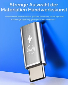 (65W) USB-C samec na Lightning samice nabíjecí adaptér (3 ks) Type-C rychlé nabíjení napájecí kabel