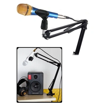 Držiak pre štúdiový mikrofón Foxnovo Stable so zavesením, nastaviteľný (čierny)