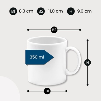 Plastové hrnčeky na kávu (sada 6 kusov, veľké, rôzne farby, 350 ml) Viacfarebné 350 ml (veľké)
