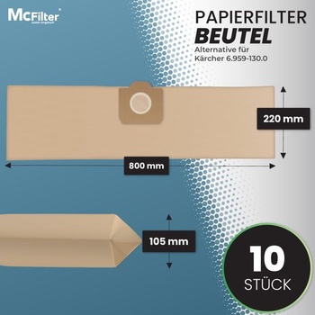 McFilter 10 sáčků do vysavače + 1 filtr kompatibilní s Kärcher WD3 MV3