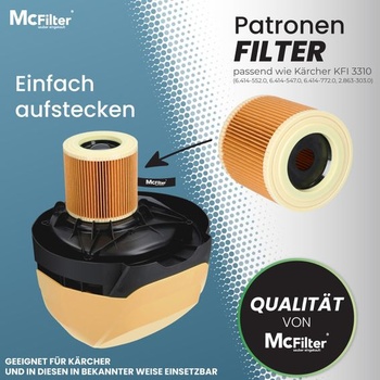 McFilter 10 sáčků do vysavače + 1 filtr kompatibilní s Kärcher WD3 MV3