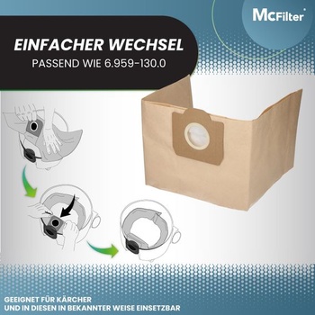 McFilter 10 sáčkov do vysávača + 1 filter kompatibilný s Kärcher WD3 MV3
