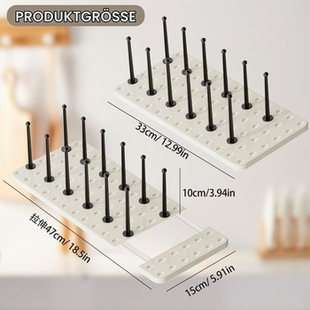 Organizér na talíře, organizér do zásuvek, sada 2 kusů, organizér do kuchyňské linky pro ukládání