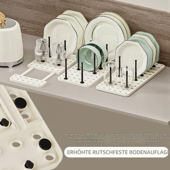 Organizér na talíře, organizér do zásuvek, sada 2 kusů, organizér do kuchyňské linky pro ukládání