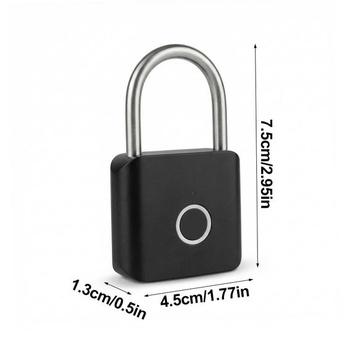 Visací zámek s otiskem prstu, dobíjecí USB-C bezklíčový zámek, bezpečnostní zámek IP56, zámek proti