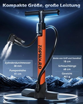 Pumpa na bicykel Topward pre všetky ventily, podlahová pumpa, mini pumpa na bicykel pre cestné bicykle,