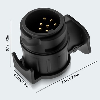 Adaptér YESLUSY z 13 na 7 pinov, 12V adaptér pre zásuvku prívesu z 13 na 7 pinov, vodotesný, pre