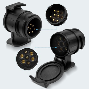 Adaptér YESLUSY z 13 na 7 pinov, 12V adaptér pre zásuvku prívesu z 13 na 7 pinov, vodotesný, pre
