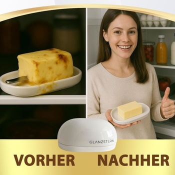 Elegantná keramická miska na maslo s vekom a nožom - objem masla 250 g - Vhodné do umývačky riadu -