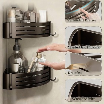 Sprchová polička bez vŕtania - Perfektný organizér do kúpeľne! Rohová polička do sprchy a vane so 4