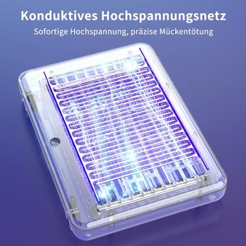 PALONE 4000V elektrický lapač hmyzu, závesná elektrická lampa proti komárom 1200mAh s 1,2m