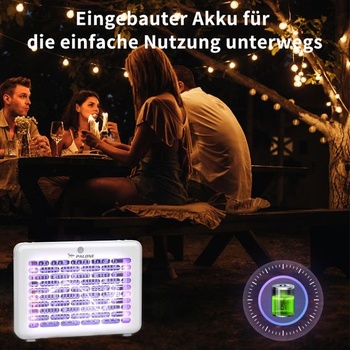 PALONE 4000V elektrický lapač hmyzu, závesná elektrická lampa proti komárom 1200mAh s 1,2m