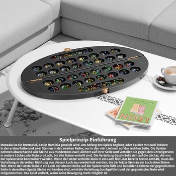 Kalaha - Vysoko kvalitná hra s okruhliakmi pre 2 hráčov, luxusná sada Mancala: Skladacia hracia doska z