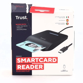 Čítačka kariet Trust Primo USB-C DNI, čítačka identifikačných kariet, kompatibilná s FIPS 201, FIPS TAA