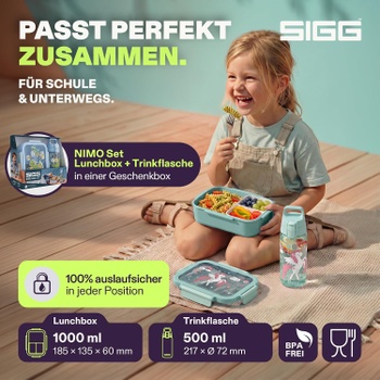 Svačinový box Sigg Set Uniflower, zelený