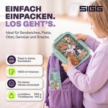 Svačinový box Sigg Set Uniflower, zelený